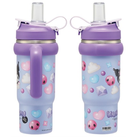 ハンドル付2WAYストローステンレスタンブラー（クロミ）