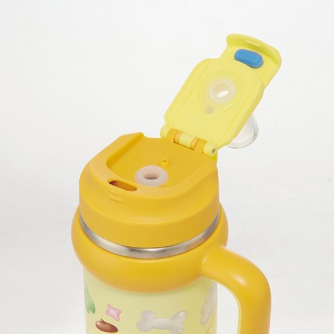 ハンドル付2WAYストローステンレスタンブラー（ポムポムプリン）