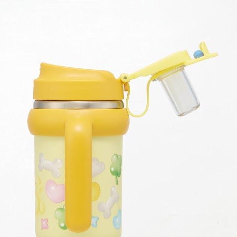 ハンドル付2WAYストローステンレスタンブラー（ポムポムプリン）