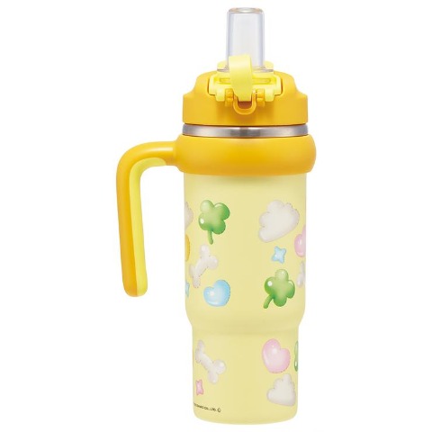 ハンドル付2WAYストローステンレスタンブラー（ポムポムプリン）