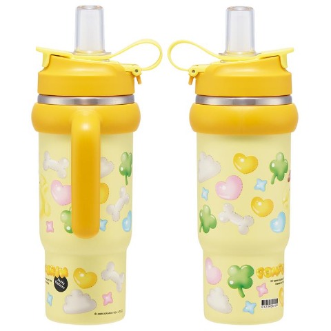 ハンドル付2WAYストローステンレスタンブラー（ポムポムプリン）