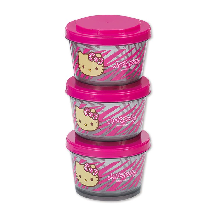 ジョイント式薄肉保存容器3個セット（ハローキティ） | アベイル