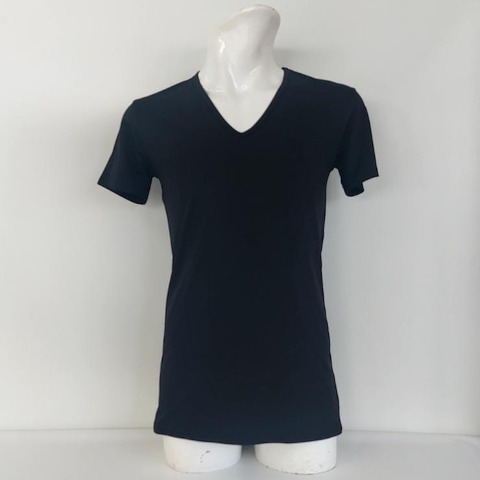 メンズ　半袖VネックインナーTシャツ（FIBER HEAT）