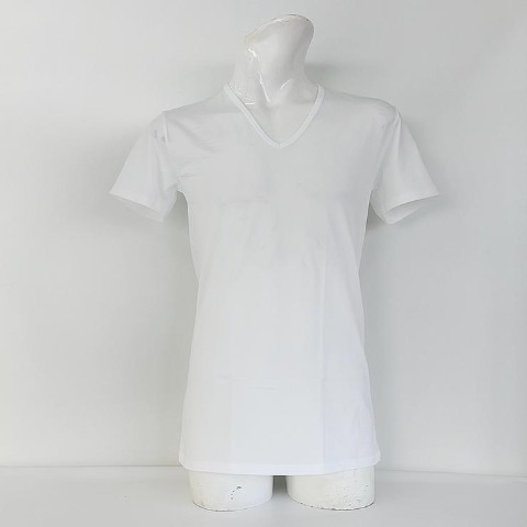 メンズ　半袖VネックインナーTシャツ（FIBER HEAT）