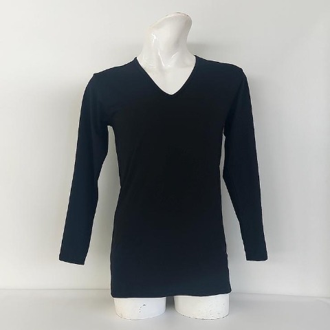 メンズ　長袖VネックインナーTシャツ（FIBER HEAT）