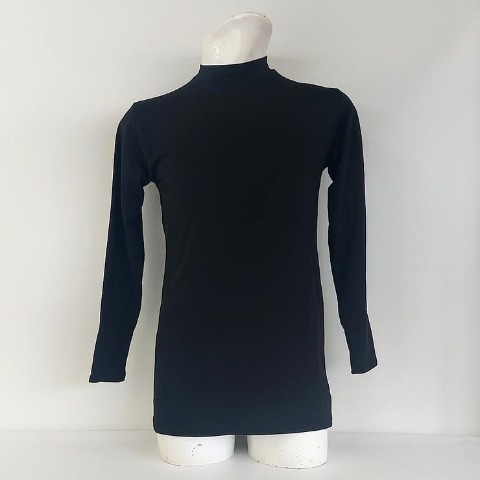 メンズ【M～LL】　長袖モックネックインナーTシャツ（FIBER HEAT）
