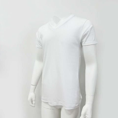 メンズ【M～LL】　半袖VネックインナーTシャツ（FIBER HEAT）
