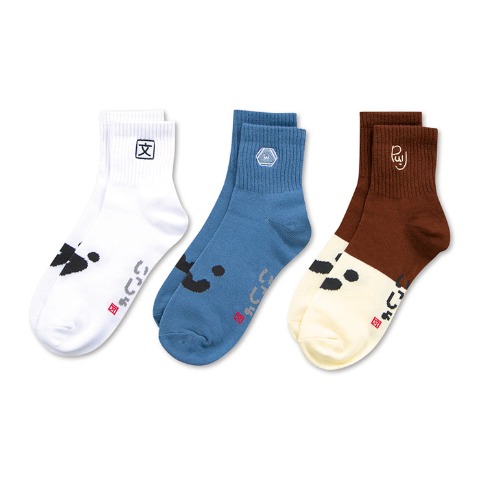 メンズ　3足組ソックス（お文具といっしょ）