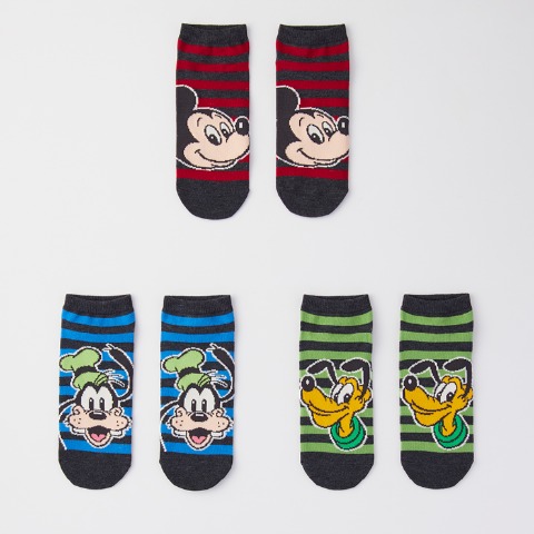 メンズ　3足組ソックス（ミッキーマウス&グーフィー&プルート）