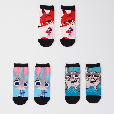 メンズ　3足組ソックス（ズートピア）