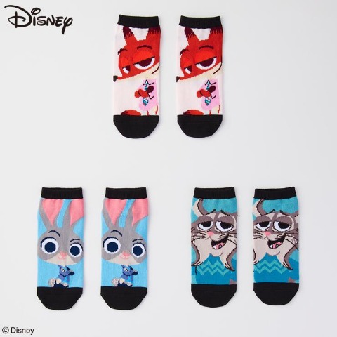 メンズ　3足組ソックス（ズートピア）