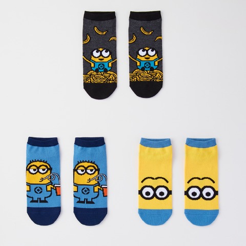 メンズ　3足組ソックス（ミニオンズ）