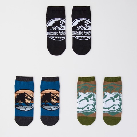 メンズ　3足組ソックス（ジュラシックワールド）