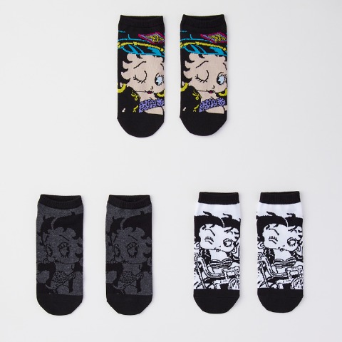 メンズ　3足組ソックス（BETTY BOOP(TM)）