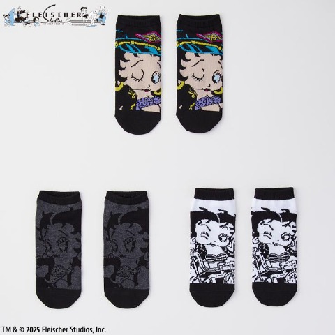 メンズ　3足組ソックス（BETTY BOOP(TM)）