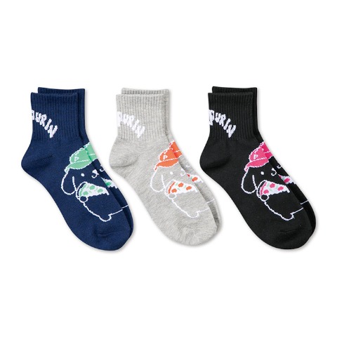 メンズ　3足組ソックス（ポムポムプリン）