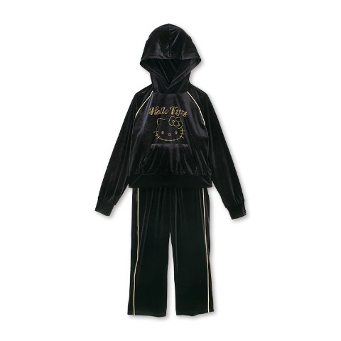 レディース　ベロアルームウェア（ハローキティ） ブラック 213