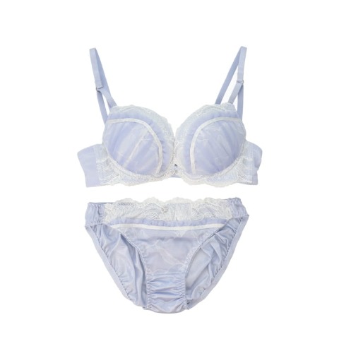 【B65～D80】神盛りシフォンレースブラジャー+ショーツセット