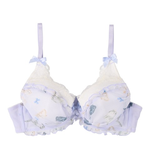 【B70～F75】キャットプリントブラジャー+ショーツセット