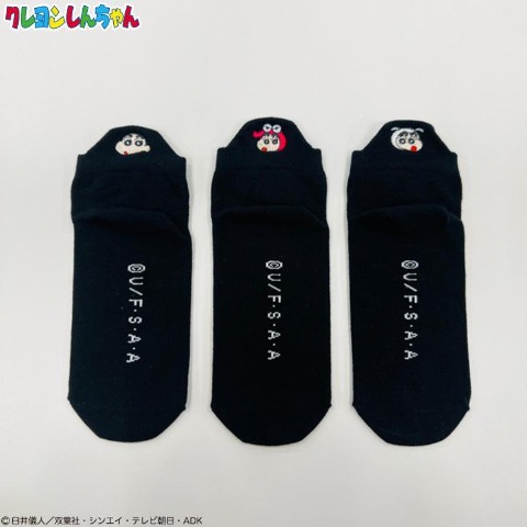 レディース　3足組スニーカーソックス（クレヨンしんちゃん）