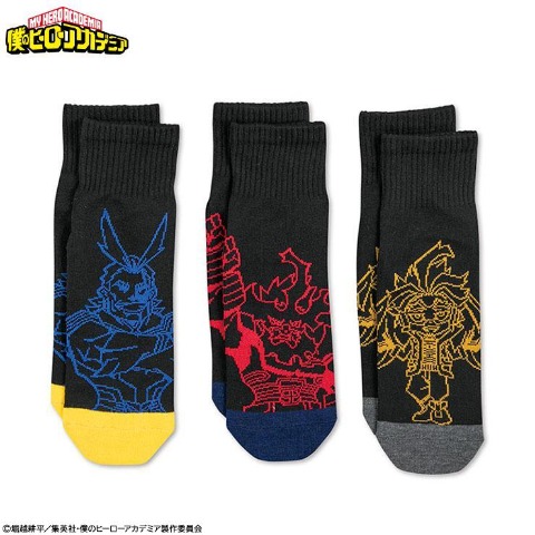 レディース　3足組ソックス プロヒーロー（TVアニメ『僕のヒーローアカデミア』）
