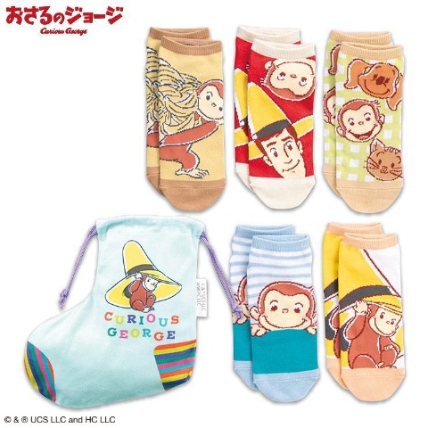 レディース　おさるのジョージソックスパック6点セット