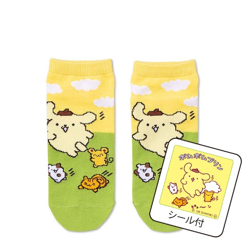レディース　シール付ソックス（ポムポムプリン）
