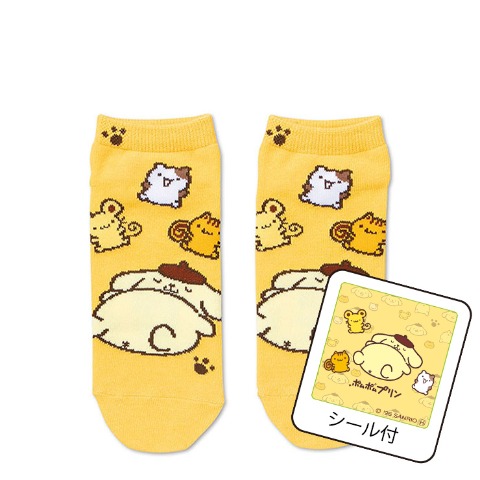 レディース　シール付ソックス（ポムポムプリン）