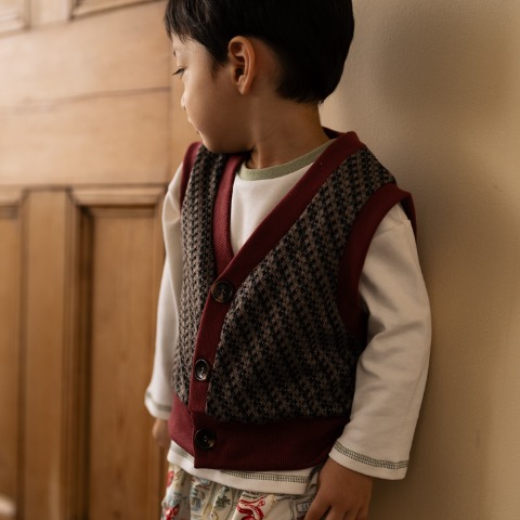 ベビー　長袖Tシャツ+ベスト （80～95cm・tete a tete）