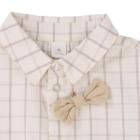 ベビー　長袖タイ付シャツ （80～95cm・Cottoli）
