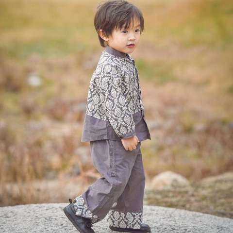 ベビー　シャツ+ロングパンツセット（80～95cm・アンティーク）