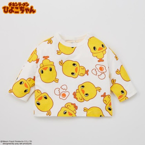 ベビー　長袖Ｔシャツ（80～95cm・チキンラーメンひよこちゃん）
