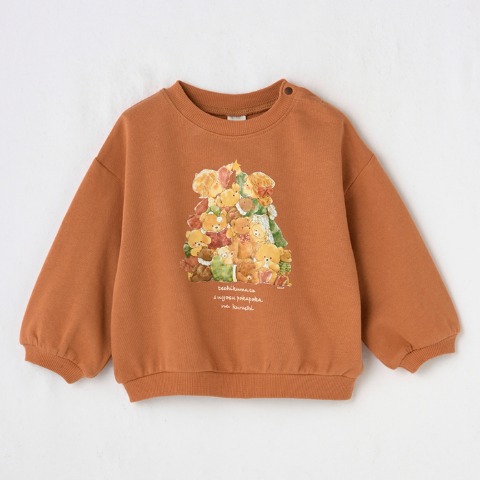 ベビー　長袖プルオーバー（80～95cm・tete a tete / techikuma）