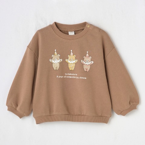 ベビー　長袖プルオーバー（80～95cm・tete a tete / techikuma）