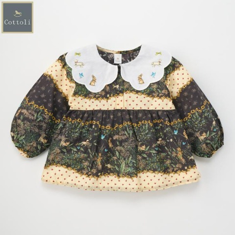ベビー　長袖ブラウス （80～95cm・Cottoli/yukiemon）