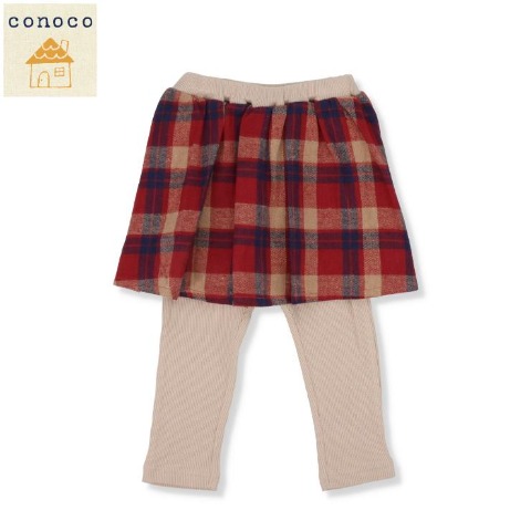 ベビー　スカート付きパンツ （80～95㎝　conoco） レッド 201
