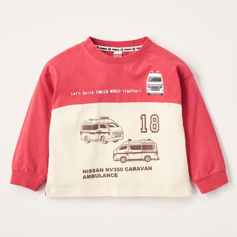 キッズ　長袖Tシャツ（100～120cm・トミカ)