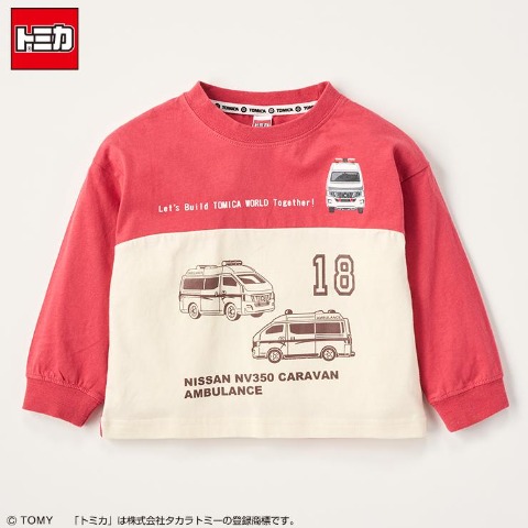 キッズ　長袖Tシャツ（100～120cm・トミカ)
