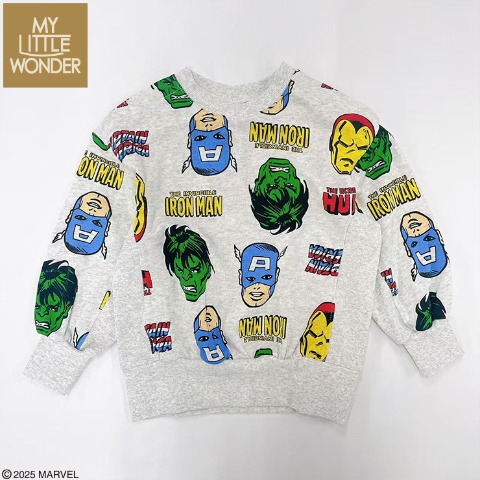 キッズ　長袖プルオーバー（100～120cm・MYLITTLEWONDER/MARVEL）