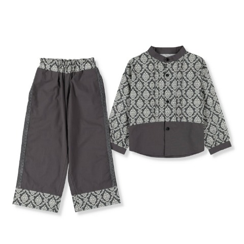 キッズ　シャツ+ロングパンツセット（100～120cm・アンティーク）