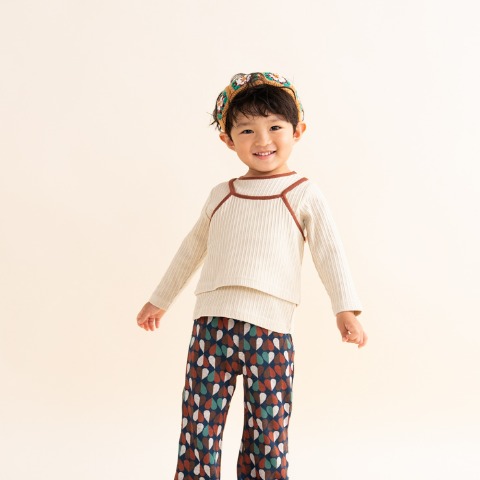 キッズ　長袖Tシャツ+ビスチェ（100～120cm・&mignon）