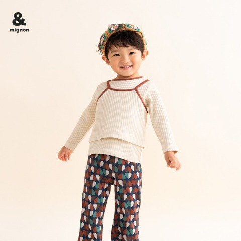 キッズ　長袖Tシャツ+ビスチェ（100～120cm・&mignon）