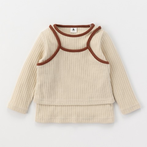 キッズ　長袖Tシャツ+ビスチェ（100～120cm・&mignon）