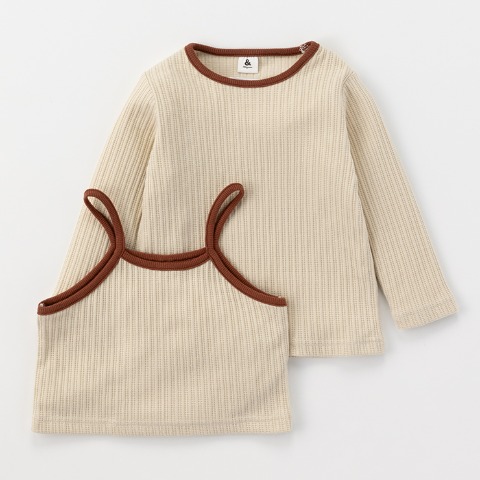 キッズ　長袖Tシャツ+ビスチェ（100～120cm・&mignon）