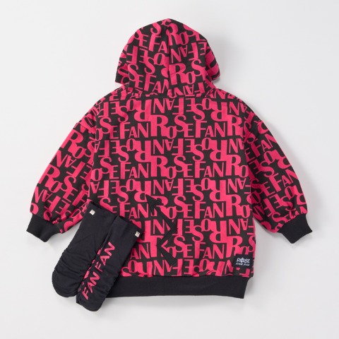 キッズ　プルパーカー（100～120cm・ROSE FAN FAN）