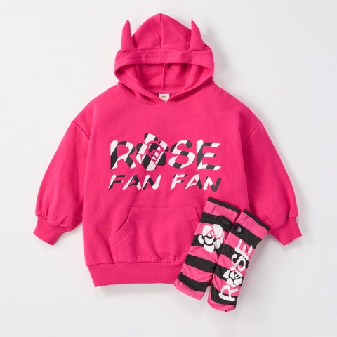 キッズ　プルパーカ（100～120cm・ROSE FAN FAN）