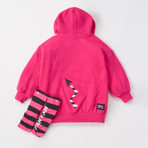 キッズ　プルパーカ（100～120cm・ROSE FAN FAN）