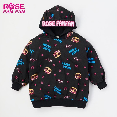 キッズ　パーカ（100～120cm・ROSE FAN FAN）