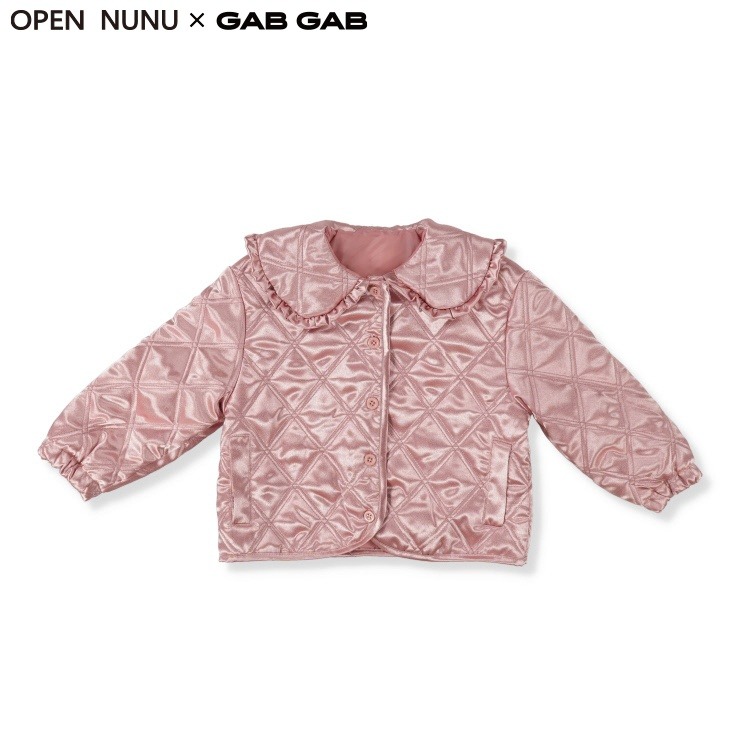 キッズ サテン中綿キルトジャケット（100～120cm・OPEN NUNU×GAB GAB