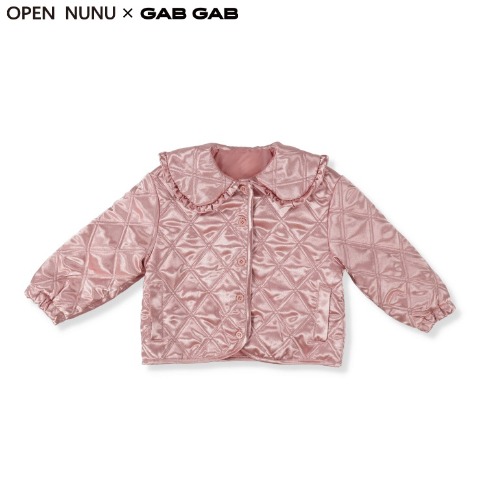 キッズ　サテン中綿キルトジャケット（100～120cm・OPEN NUNU×GAB GAB）